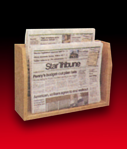 Oak Hardwood 2-Tier Newspaper Holder